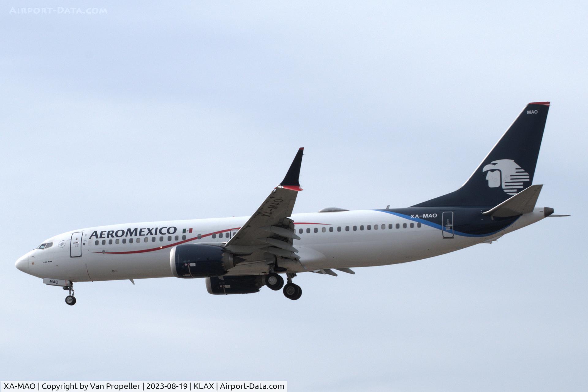 XA-MAO, 2018 Boeing 737-8 MAX C/N 43707, AeroMexico Boeing 737-8 MAX on approach to LAX