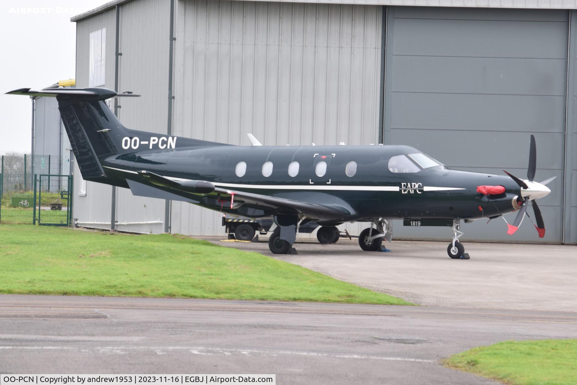 OO-PCN, 2018 Pilatus PC-12/47E C/N 1819, OO-PCN at Gloucestershire Airport.