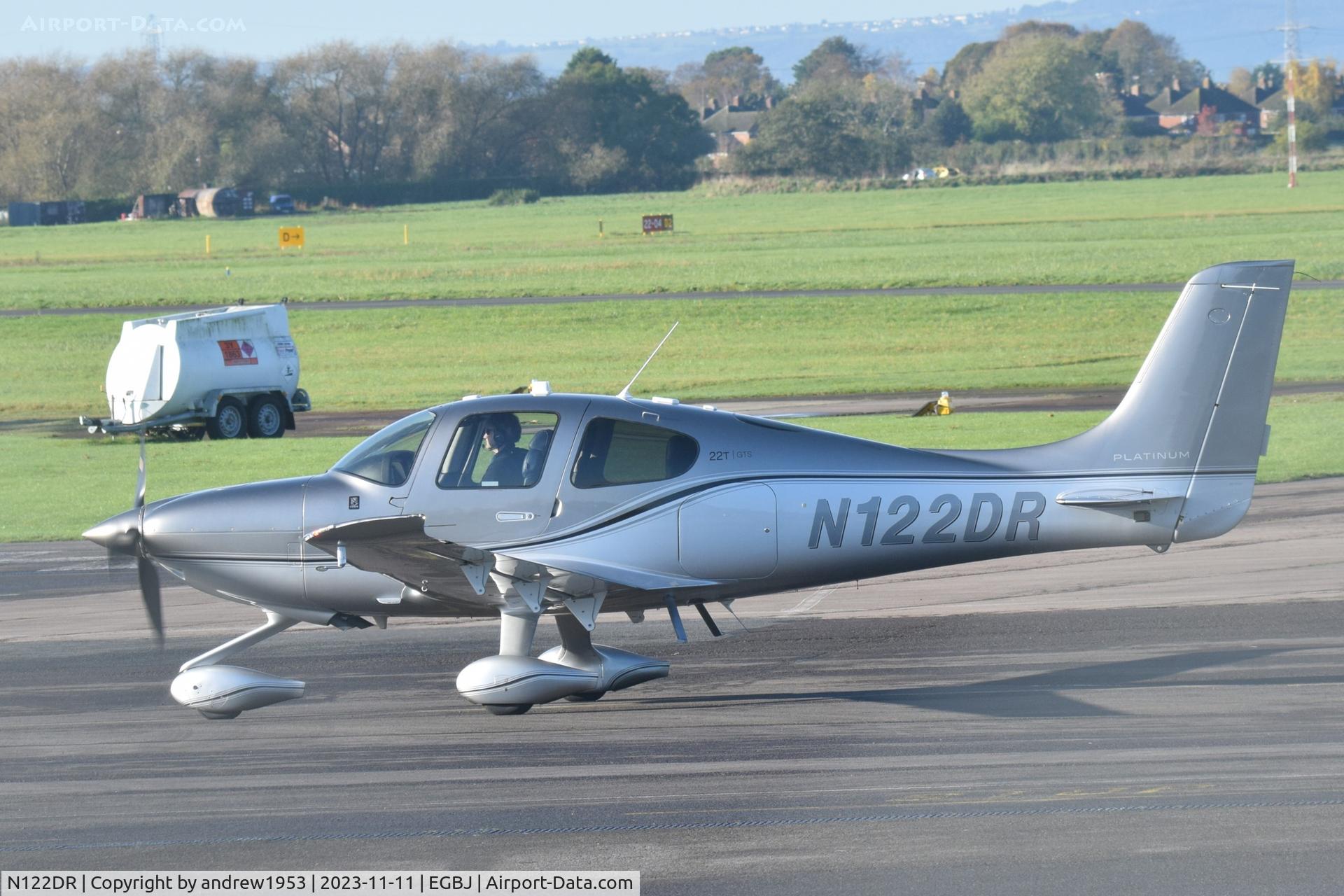 N122DR, 2018 Cirrus SR-22T G6-GTS Platinum C/N 1824, N122DR at Gloucestershire Airport.