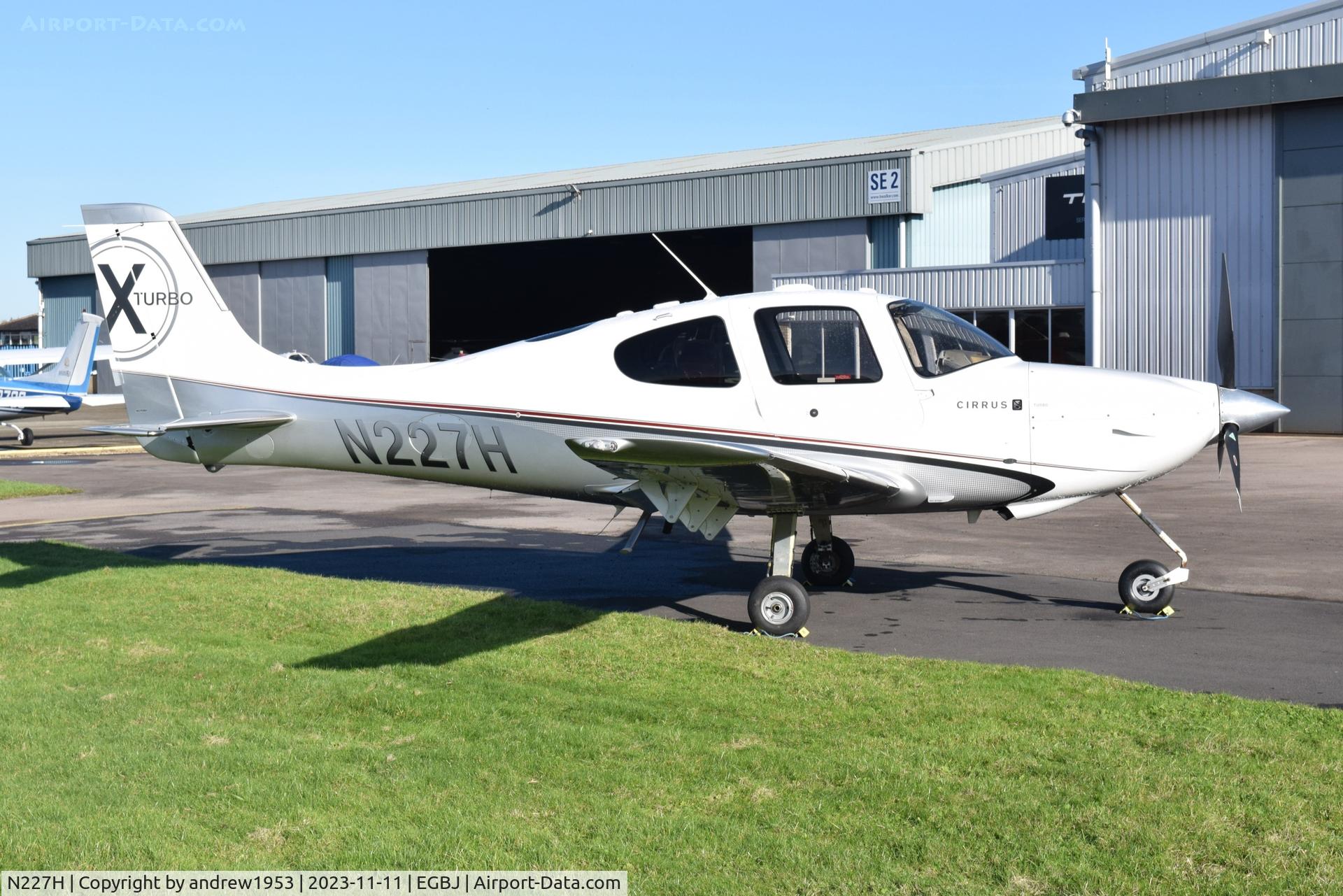 N227H, Cirrus SR22 C/N 3438, N227H at Gloucestershire Airport.