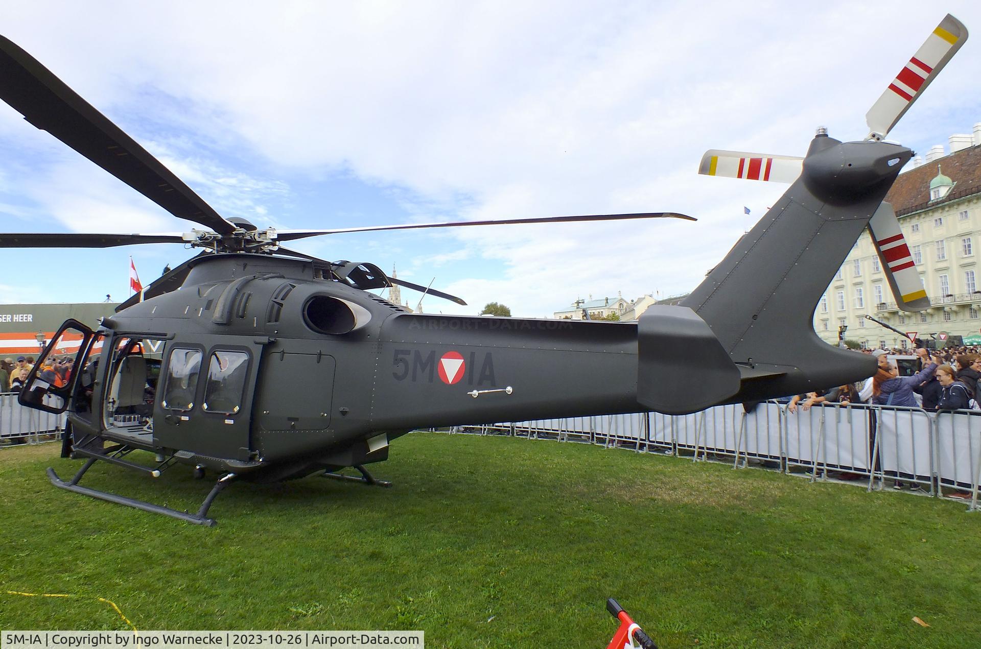 5M-IA, 2022 AgustaWestland AW169B C/N CSX82072, AgustaWestland (Leonardo) AW169B of the Bundesheer (Austrian Armed Forces) at the Austrian National Day celebrations in Vienna (Nationalfeiertag 2023, Wien) at the Heldenplatz