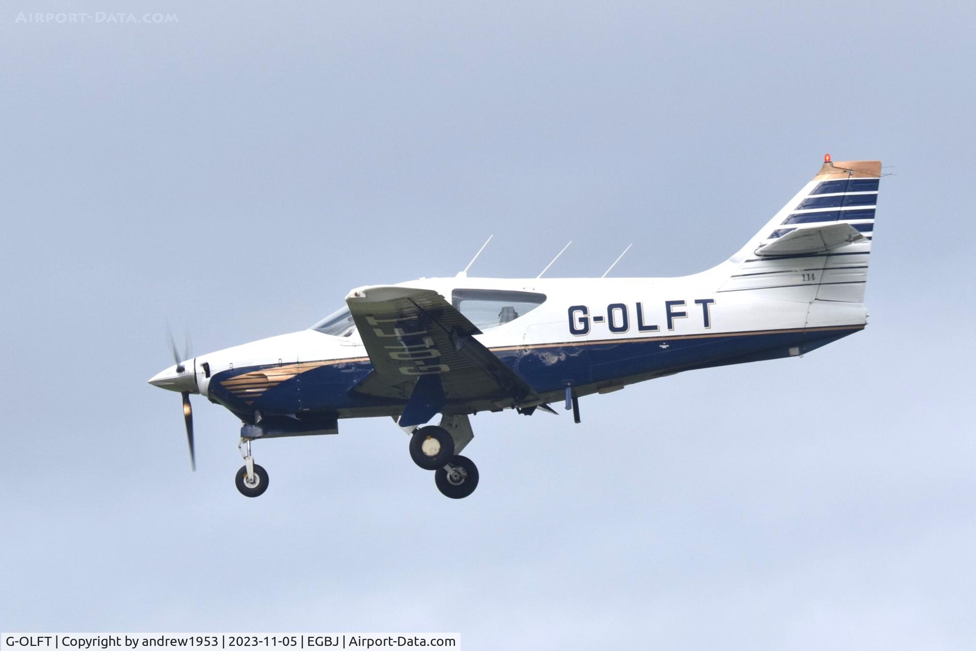 G-OLFT, 1977 Rockwell Commander 114 C/N 14274, G-OLFT at Gloucestershire Airport.