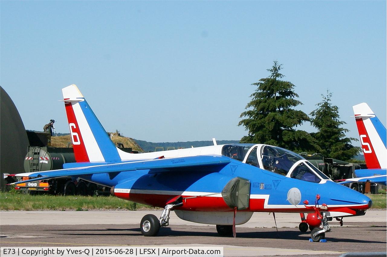 E73, Dassault-Dornier Alpha Jet E C/N E73, Dassault-Dornier Alpha Jet E (F-TENE), Athos 06 of Patrouille de France 2015, Flight line, Luxeuil-Saint Sauveur Air Base 116 (LFSX)
