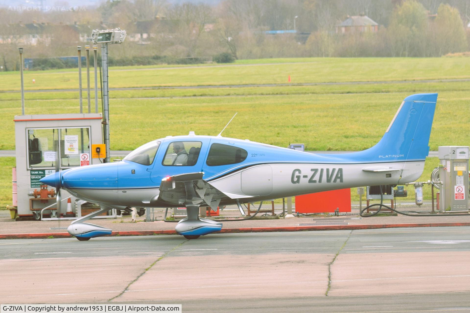 G-ZIVA, 2018 Cirrus SR22T C/N 1775, G-ZIVA at Gloucestershire Airport.