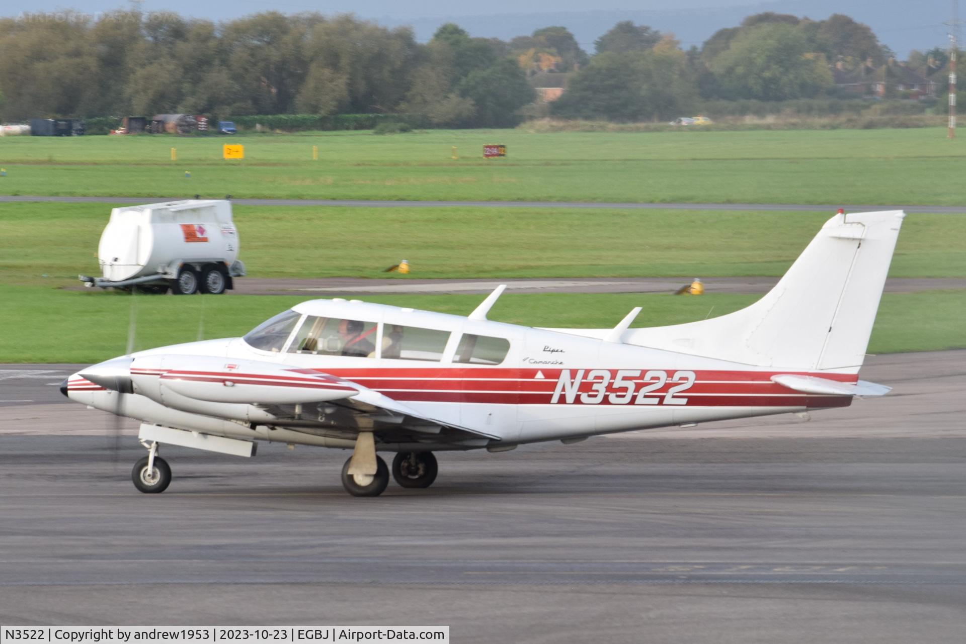 N3522, 1969 Piper PA-30 Twin Comanche C/N 30-1787, N3522 at Gloucestershire Airport.