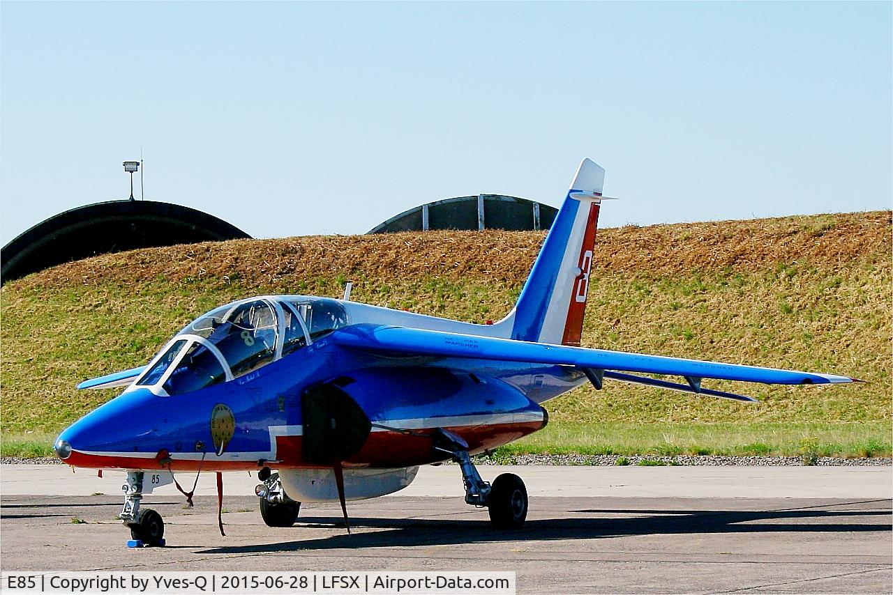 E85, Dassault-Dornier Alpha Jet E C/N E85, Dassault-Dornier Alpha Jet E (F-UGFF), Athos 08 of Patrouille de France 2015, Flight line, Luxeuil-St Sauveur Air Base 116 (LFSX)
