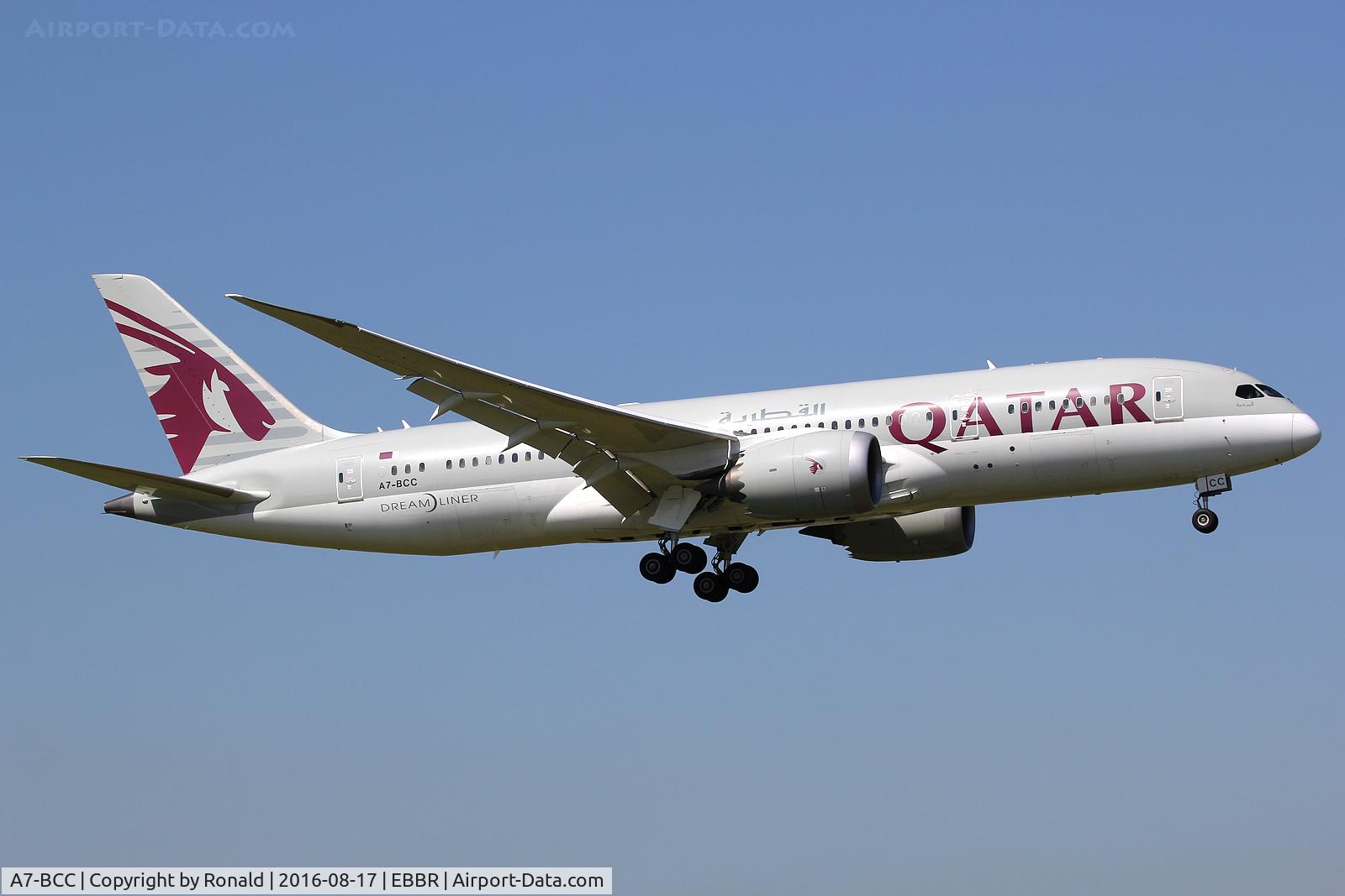 A7-BCC, 2012 Boeing 787-8 Dreamliner C/N 38321, at bru