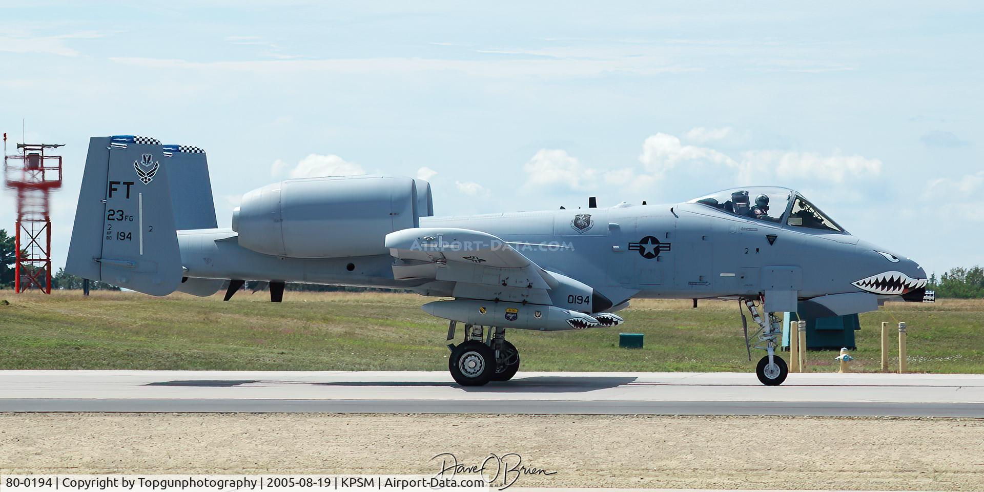 80-0194, 1980 Fairchild Republic A-10C Thunderbolt II C/N A10-0544, HOG11 heading to the hotramp