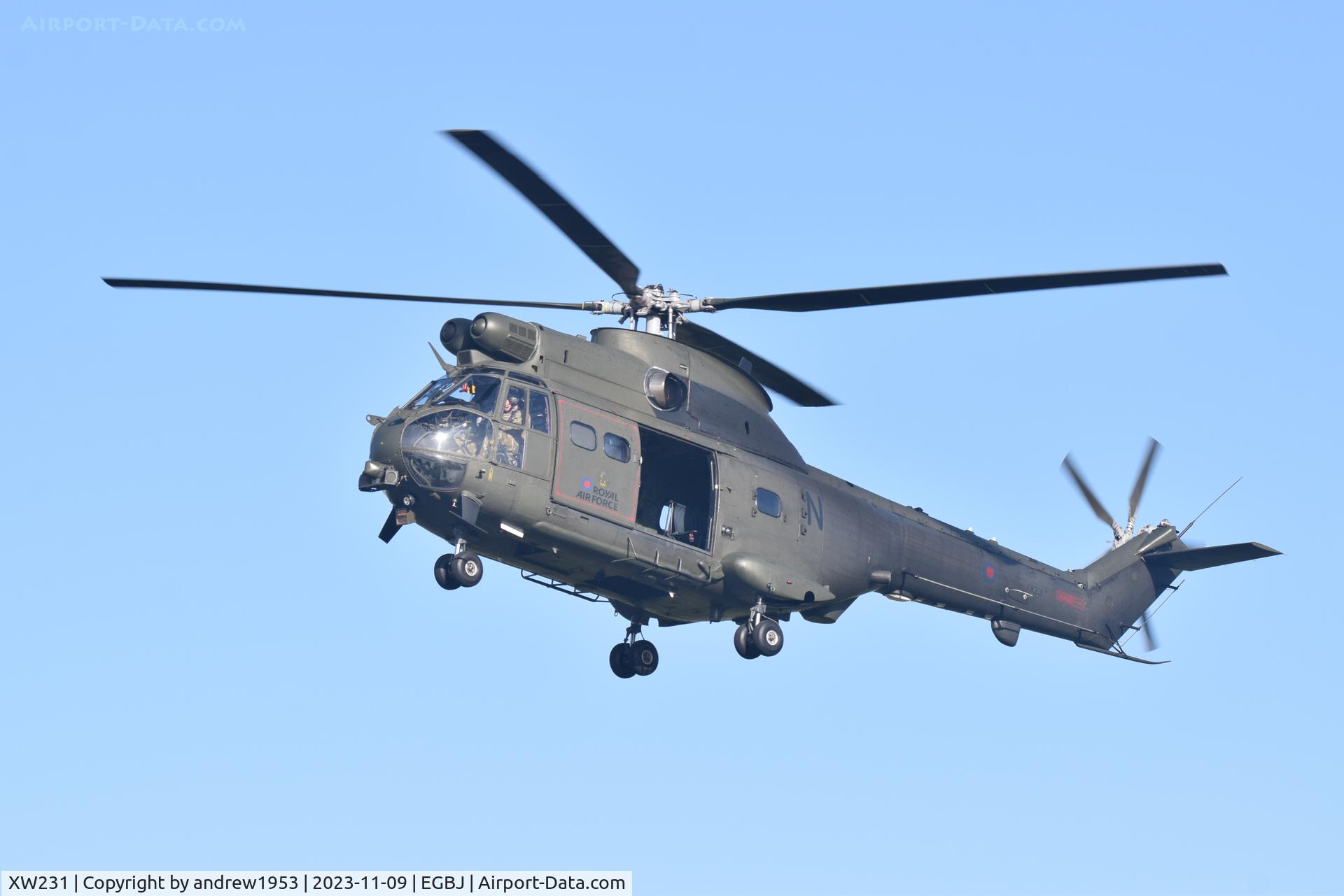 XW231, Westland Puma HC.2 C/N 1195, XW231 at Gloucestershire Airport.