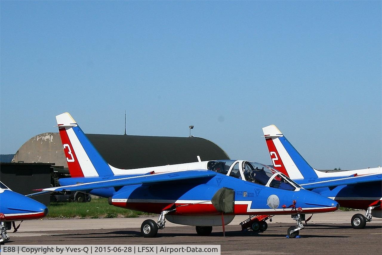 E88, Dassault-Dornier Alpha Jet E C/N E88, Dassault-Dornier Alpha Jet E (F-TELL), Athos 03 of Patrouille de France 2015, Flight lineLuxeuil-St Sauveur Air Base 116 (LFSX)