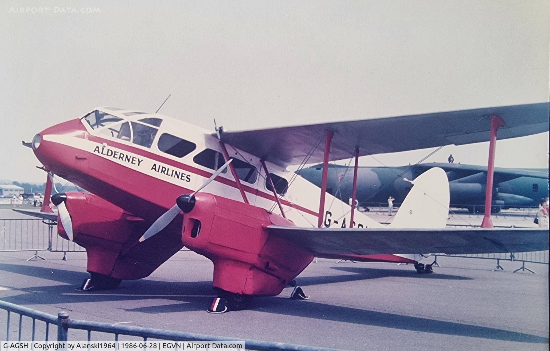 G-AGSH, 1945 De Havilland DH-89A Dominie/Dragon Rapide C/N 6884, Taken at RAF Brize Norton Air Day 1986
