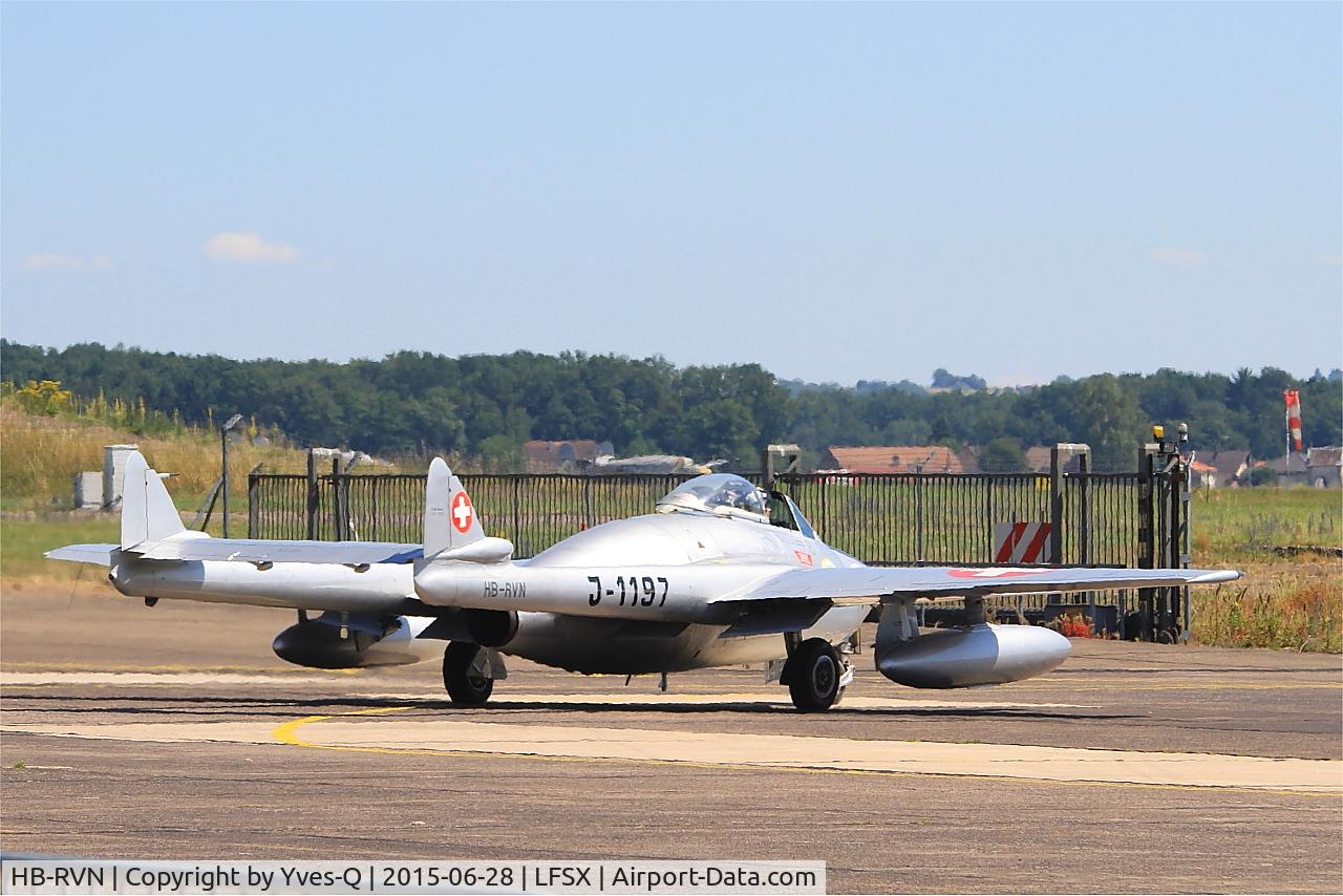 HB-RVN, 1952 De Havilland (FFA) Vampire FB.6 (DH-100) C/N 706, De Havilland (FFA) Vampire FB.6 (DH-100), Taxiing, Luxeuil-Saint Sauveur Air Base 116 (LFSX)