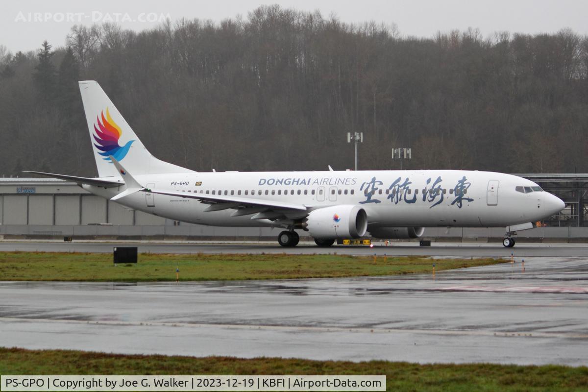PS-GPO, 2019 Boeing 737 MAX 8 C/N 61283, Seen in the full livery of Donghai Airlines was this 737 MAX 8. Aircraft NTU.