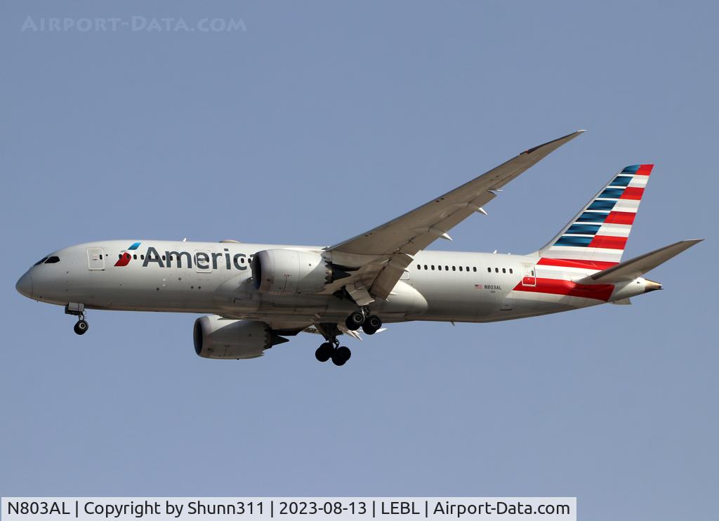 N803AL, 2015 Boeing 787-8 Dreamliner Dreamliner C/N 40621, Landing rwy 24R