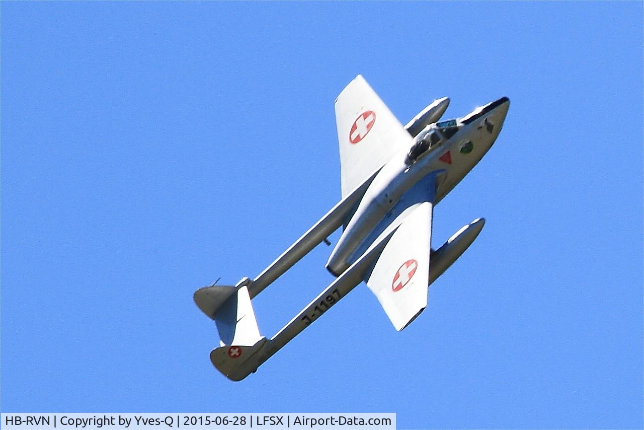 HB-RVN, 1952 De Havilland (FFA) Vampire FB.6 (DH-100) C/N 706, De Havilland (FFA) Vampire FB.6 (DH-100), On display, Luxeuil-Saint Sauveur Air Base 116 (LFSX)