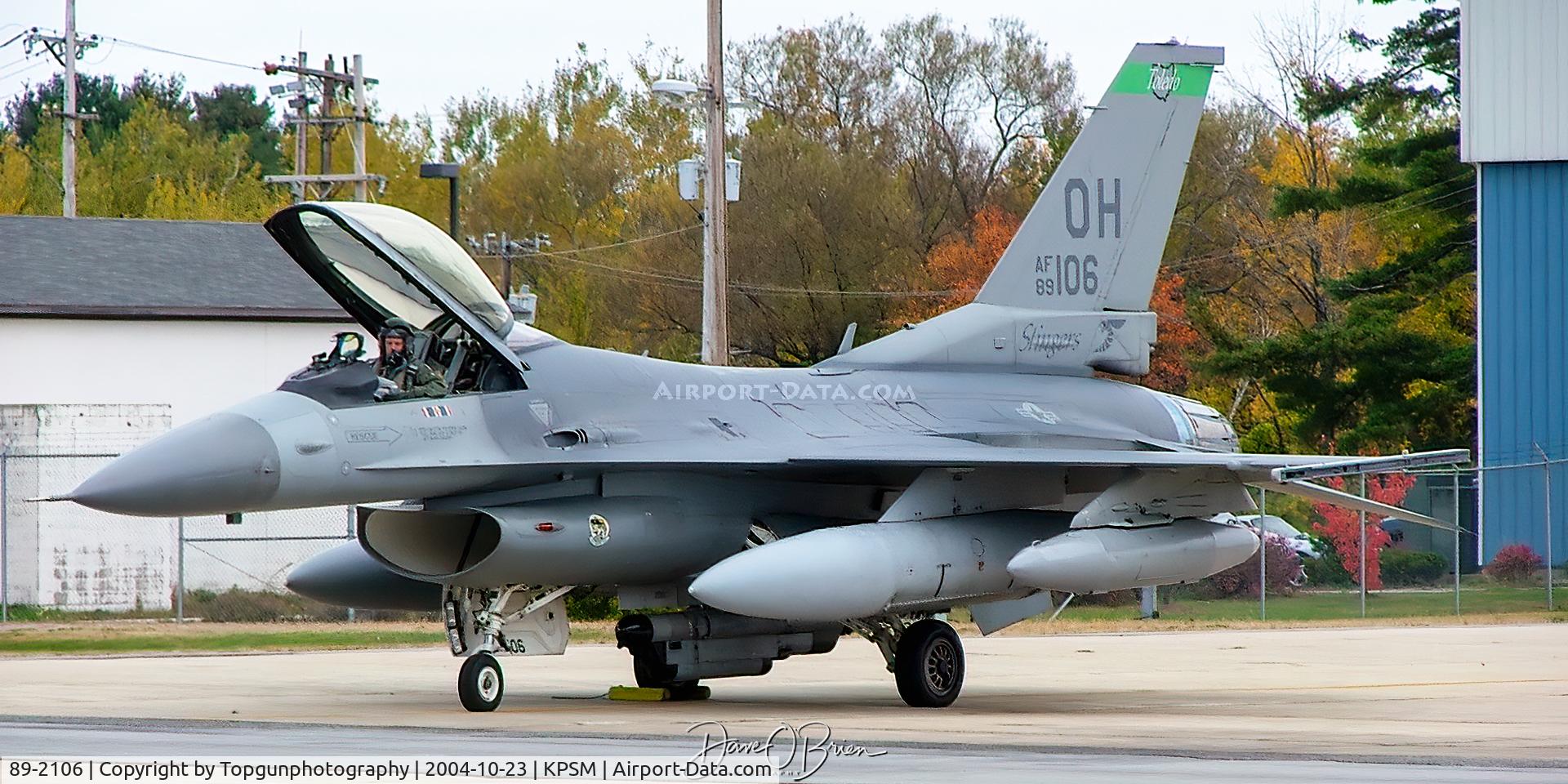 89-2106, 1990 General Dynamics F-16C Fighting Falcon C/N 1C-259, Rare visitor into PSM from OH ANG
