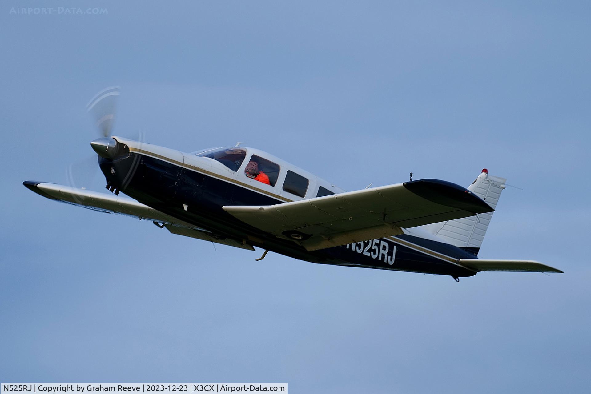 N525RJ, 1977 Piper PA-32R-300 Cherokee Lance C/N 32R7780278, Departing from Northrepps.