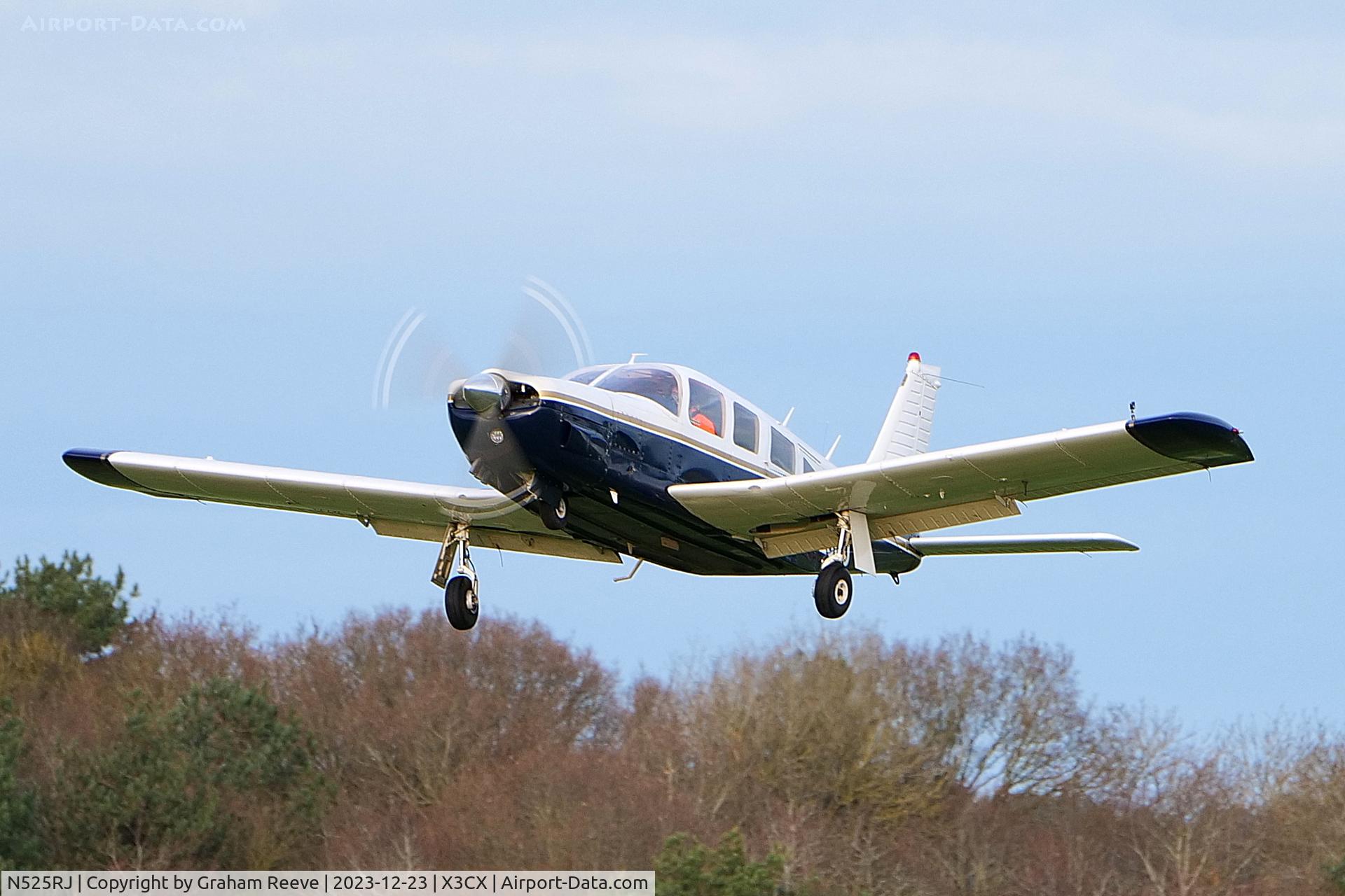 N525RJ, 1977 Piper PA-32R-300 Cherokee Lance C/N 32R7780278, Departing from Northrepps.