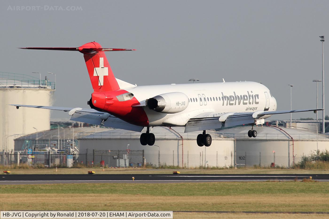 HB-JVG, 1993 Fokker 100 (F-28-0100) C/N 11478, at spl