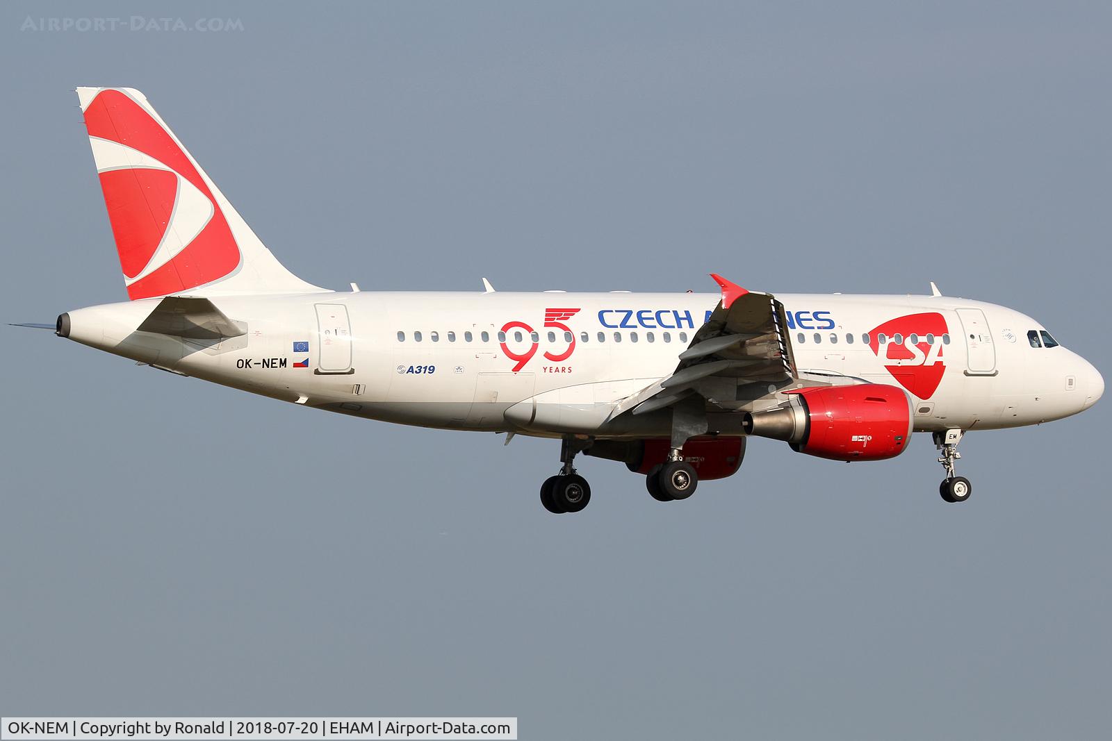 OK-NEM, 2008 Airbus A319-112 C/N 3406, at spl