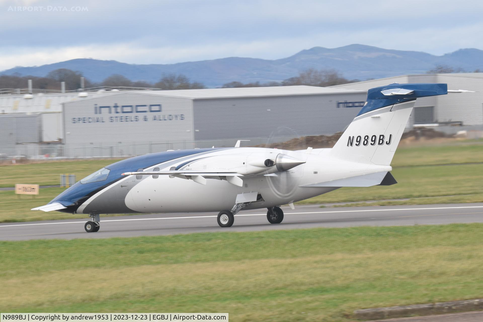 N989BJ, 2008 Piaggio P-180 C/N 1152, N989BJ at Gloucestershire Airport.