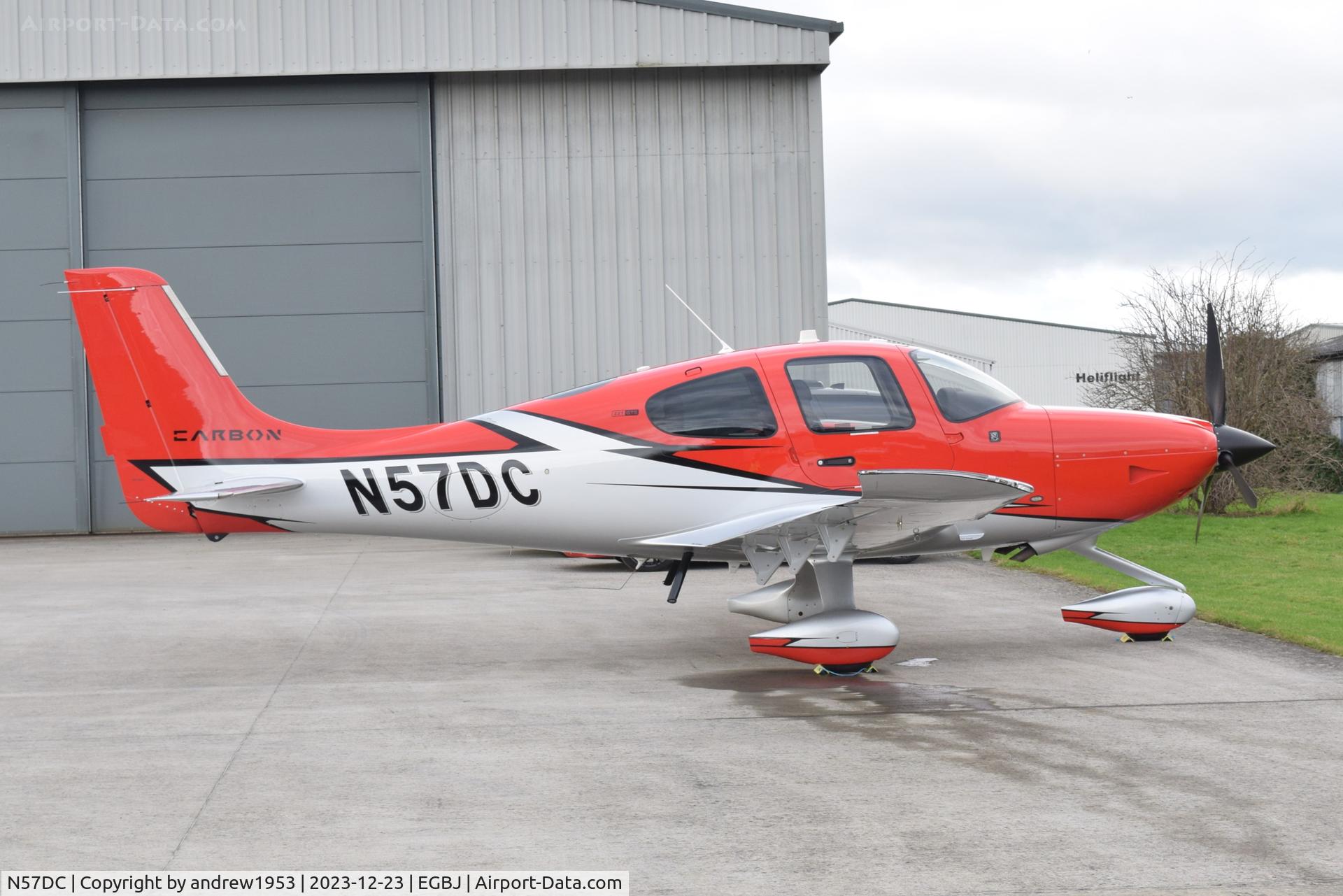 N57DC, 2023 Cirrus SR22T Carbon C/N 9202, N57DC at Gloucestershire Airport.
