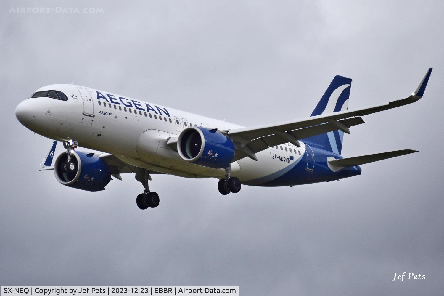 SX-NEQ, 2023 Airbus A320-271N C/N 11469, Landing at Brussels Airport.