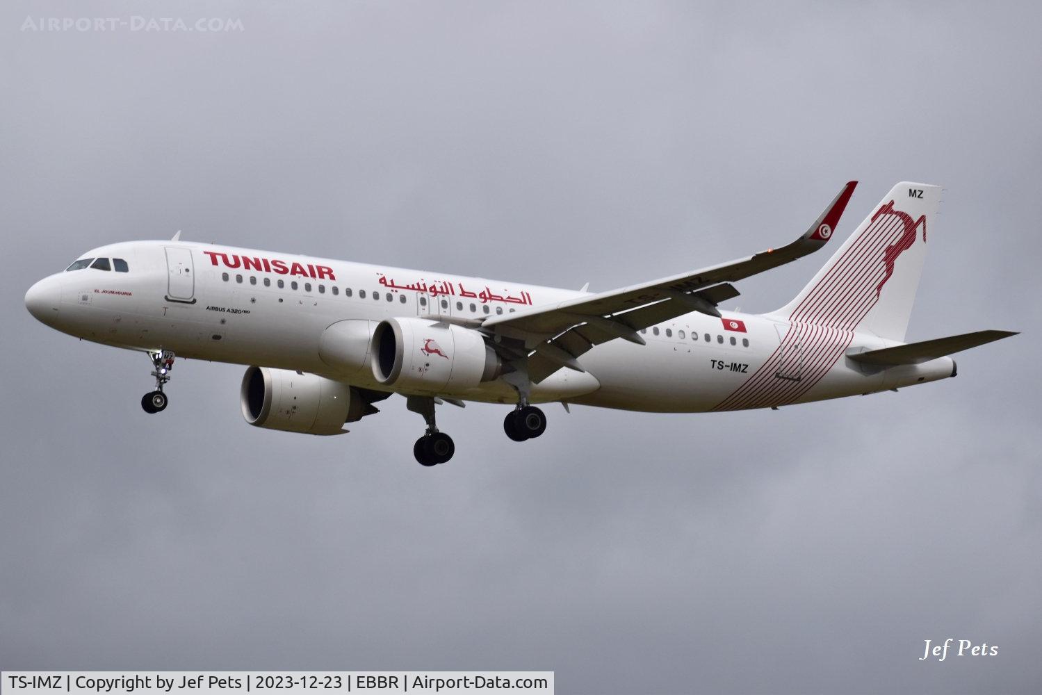 TS-IMZ, 2022 Airbus A320-251N C/N 11070, Landing at Brussels Airport.