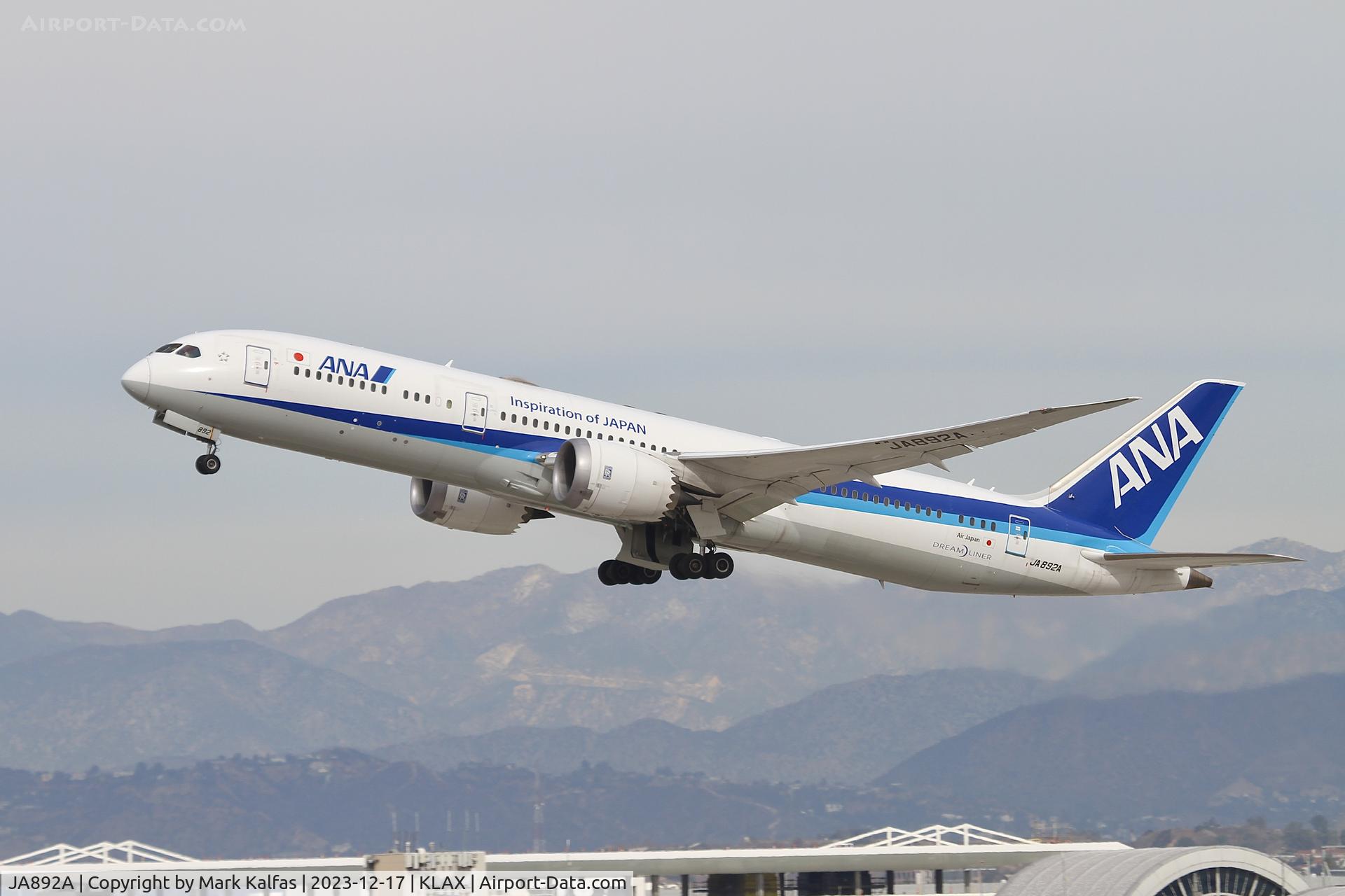 JA892A, 2017 Boeing 787-9 Dreamliner C/N 34513, B789 ANA Boeing 787-9 Dreamliner JA892A ANA6 RJAA-KLAX