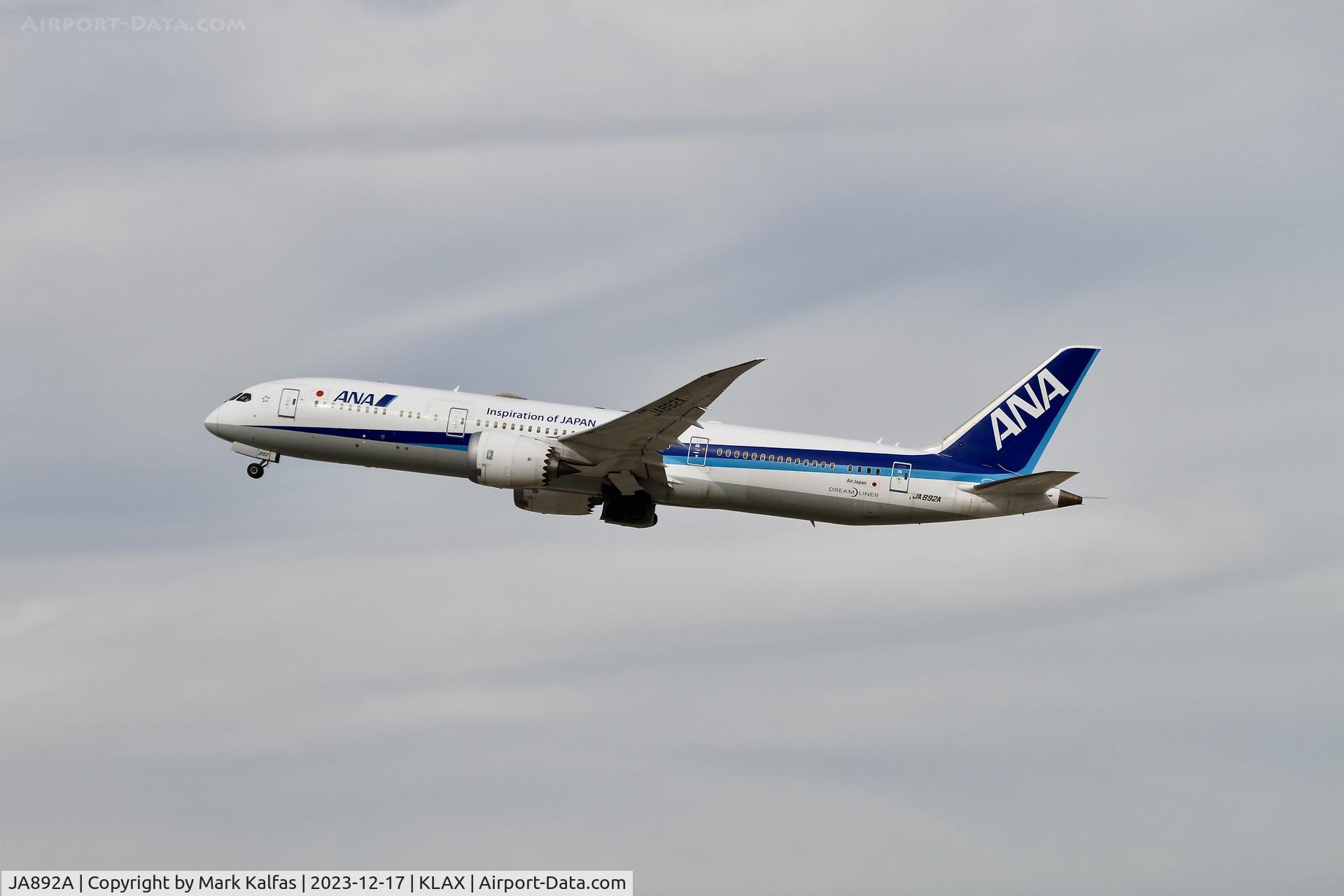 JA892A, 2017 Boeing 787-9 Dreamliner C/N 34513, B789 ANA Boeing 787-9 Dreamliner JA892A ANA6 RJAA-KLAX