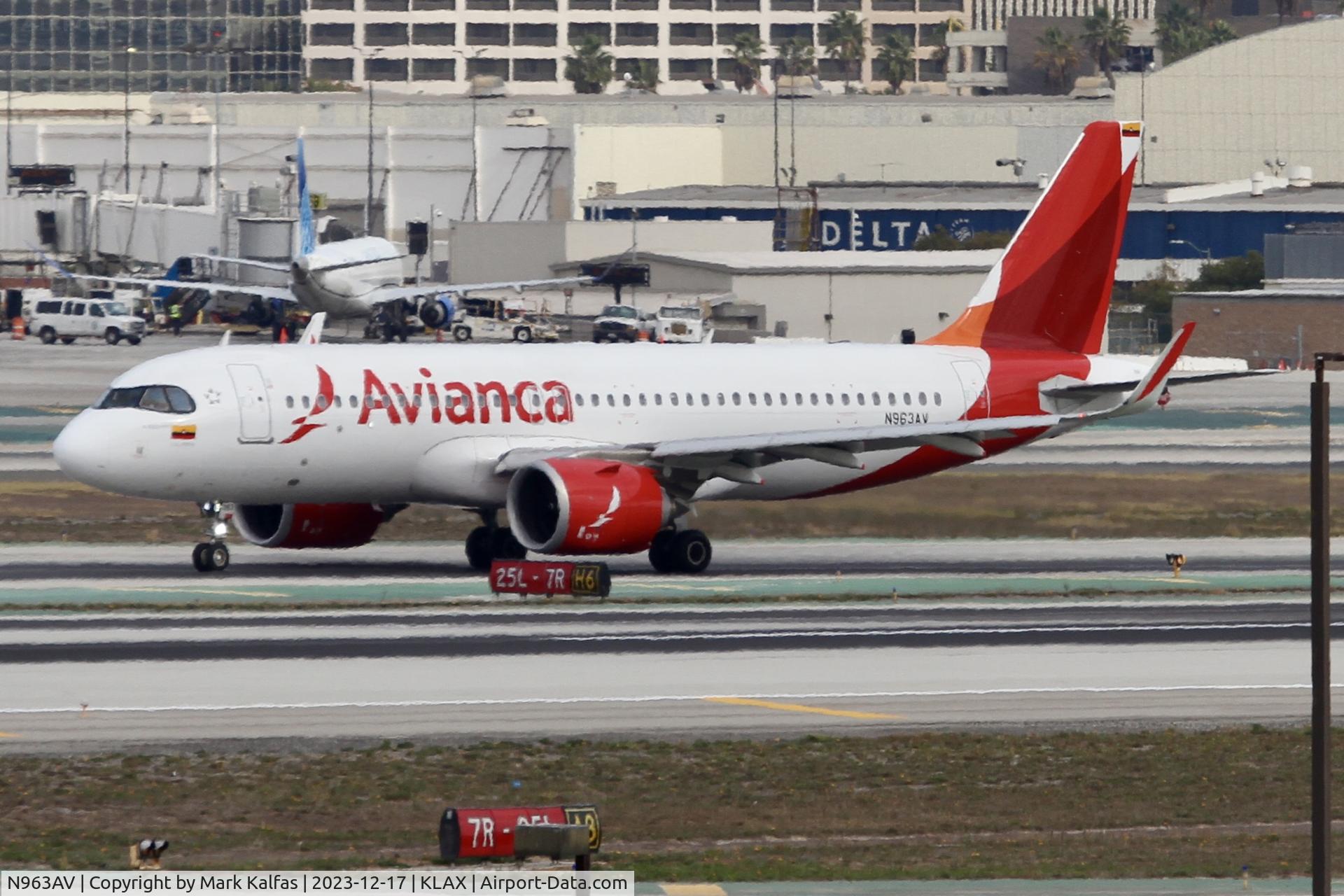 N963AV, 2022 Airbus AIRBUS A320-251N C/N 10802, A20N Avianca Airbus A320neo N963AV LRC640 MGGT-KLAX