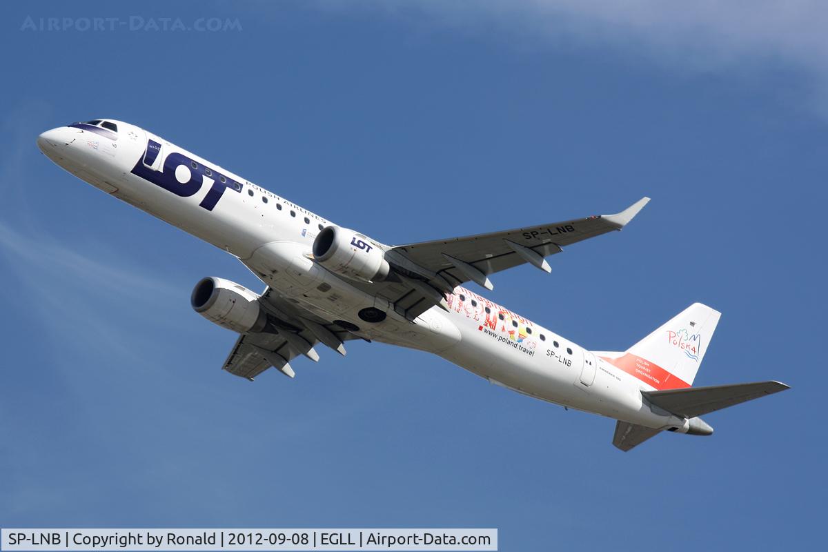 SP-LNB, 2011 Embraer 195LR (ERJ-190-200LR) C/N 19000444, at lhr