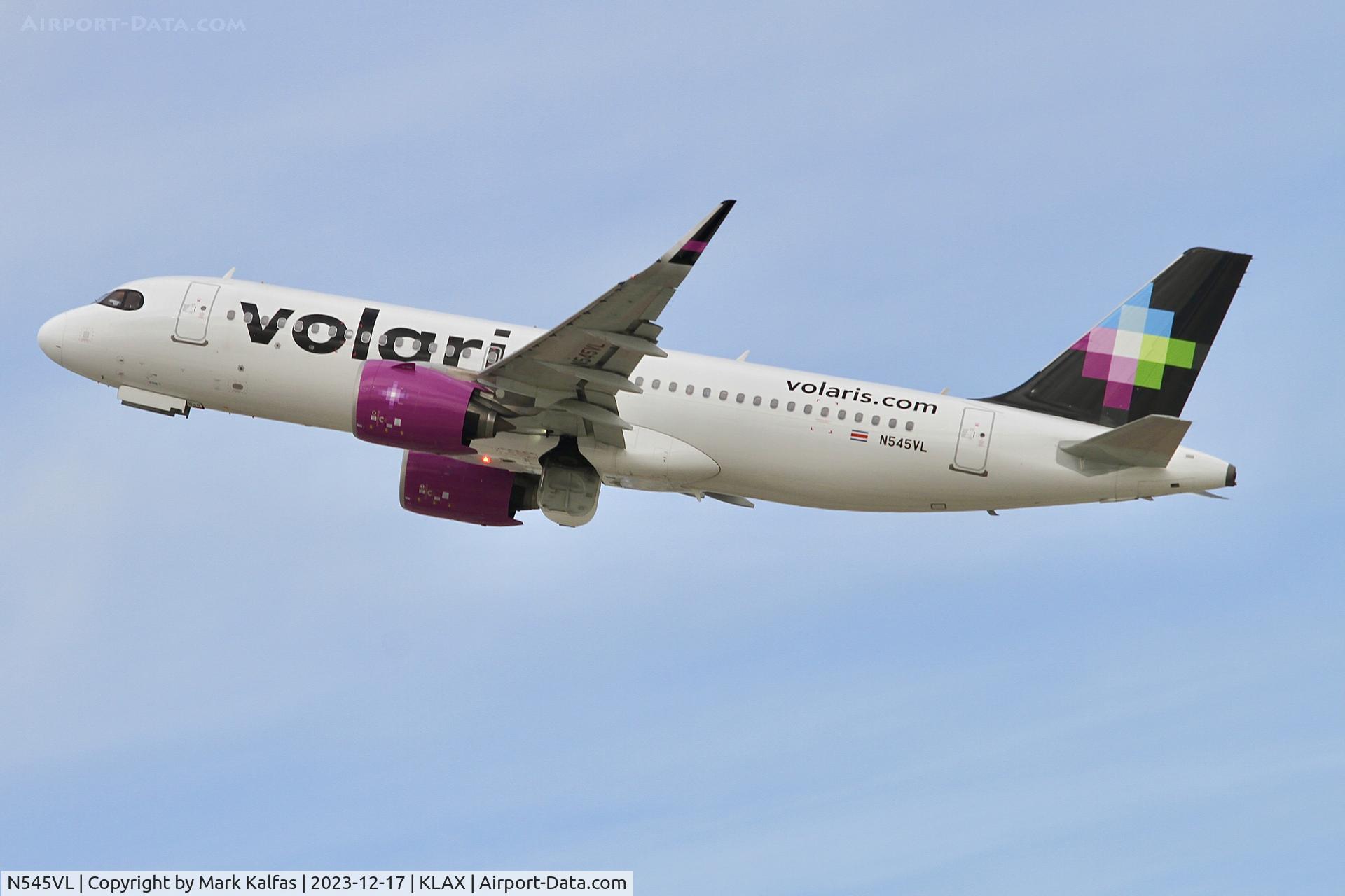 N545VL, 2021 Airbus A320-271N C/N 10495, A20N VOLARIS Airbus A320neo N545VL VOS4331 KLAX-MSLP
