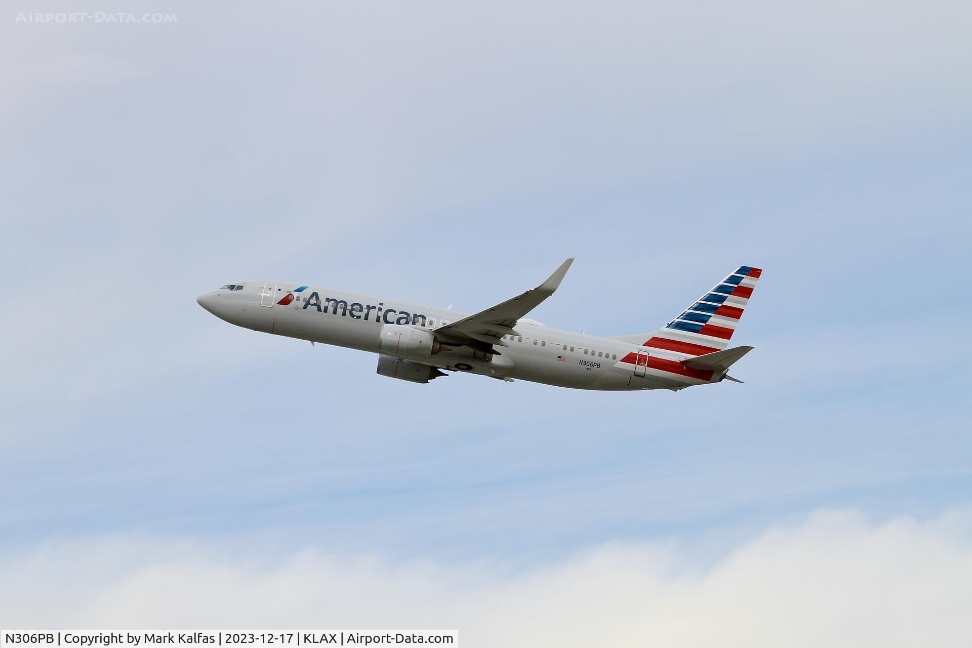 N306PB, 2017 Boeing 737-800 C/N 31257, B738 American Airlines Boeing 737-800 N306PB AA2388 KLAX-KLAS, departing 25R KLAX