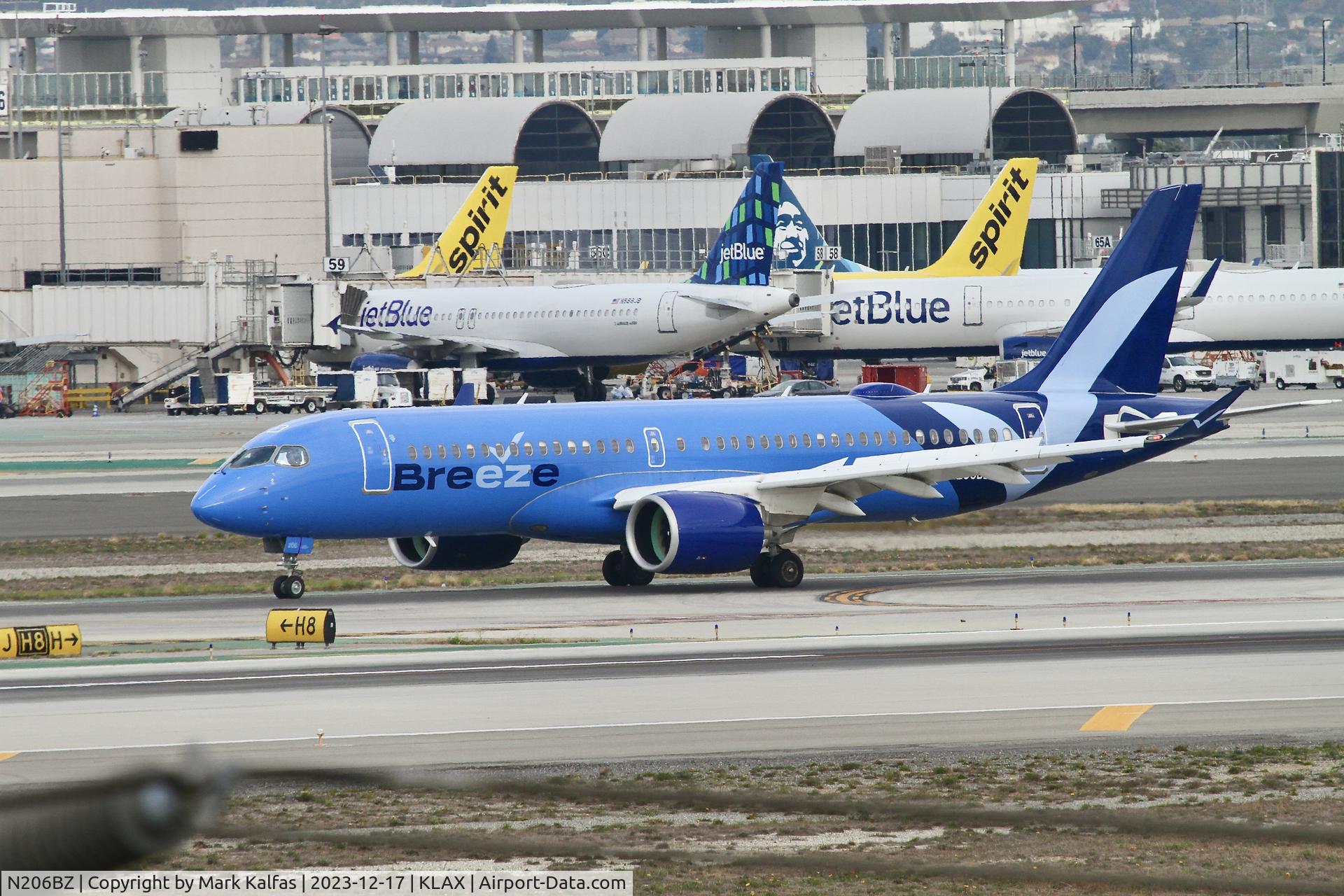 N206BZ, 2022 Airbus A220-300 C/N 55143, BCS3 Breeze Airbus A220-300 N206BZ MXY534  KRIC-KORD
