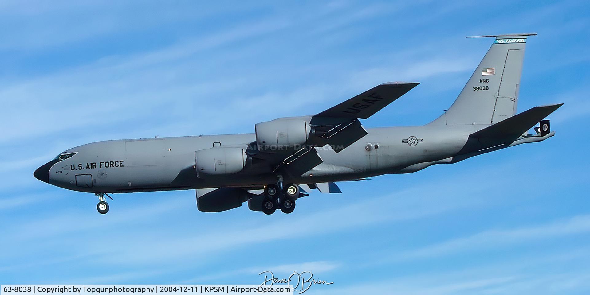 63-8038, 1963 Boeing KC-135R Stratotanker C/N 18655, PACK42 inbound RW34
