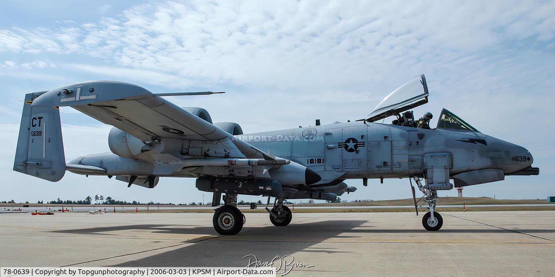 78-0639, 1978 Fairchild Republic A-10A Thunderbolt II C/N A10-0259, YANKEE11 103rd FW, CT ANG