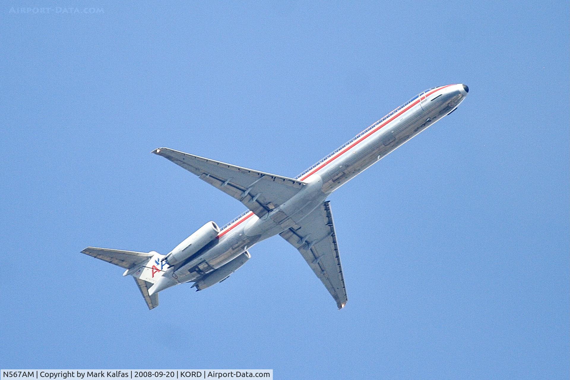 N567AM, 1992 McDonnell Douglas MD-83 (DC-9-83) C/N 53293, MD83 American Airlines McDonnell Douglas MD-83 N567AM on downwing for 9R KORD