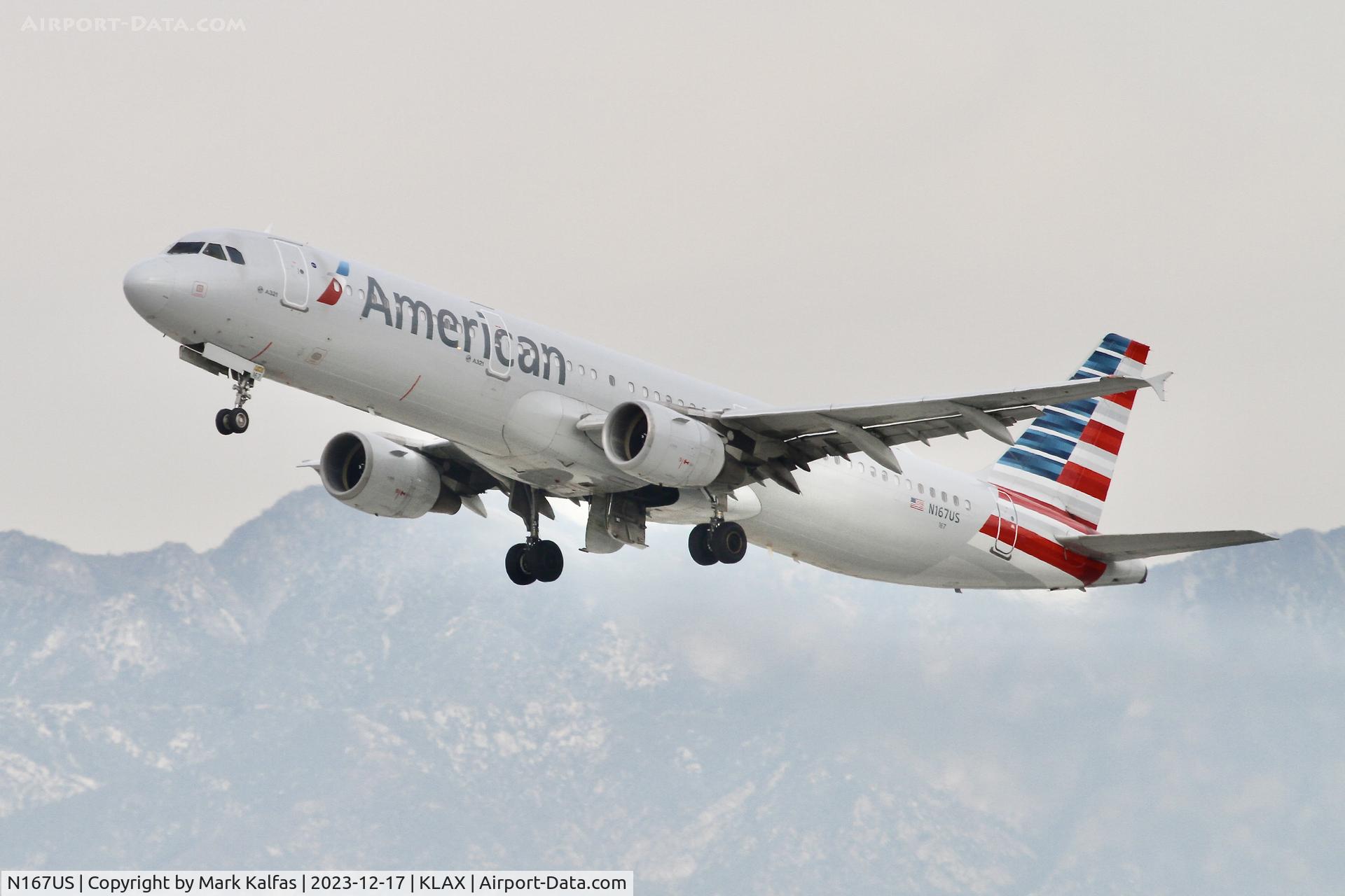 N167US, 2001 Airbus A321-211 C/N 1442, A321 American Airlines Airbus 321 N167US AAL2113 KLAX-KDFW