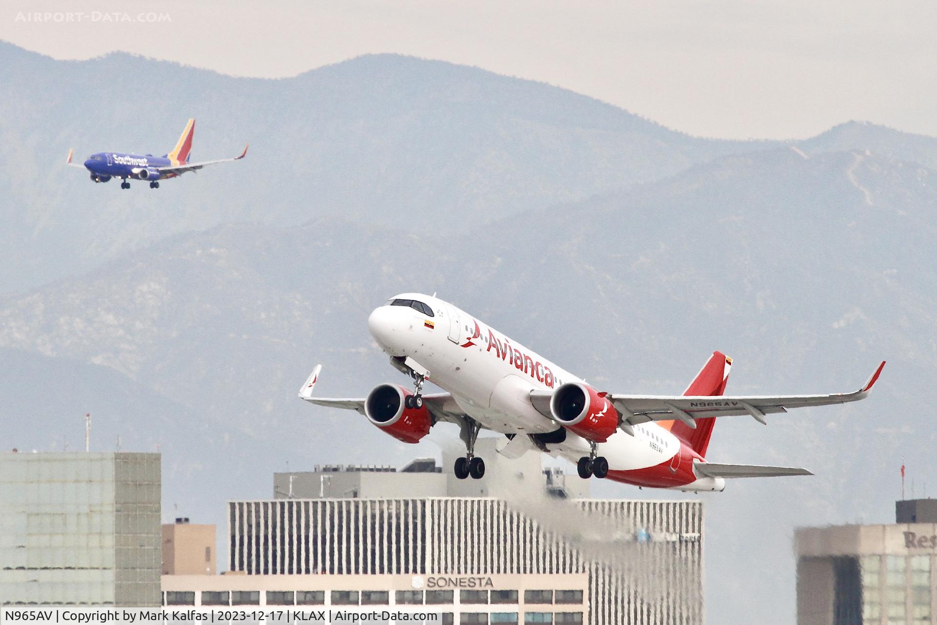 N965AV, 2022 Airbus 320-251N C/N 11140, A20N Avianca Airbus A320neo N965AV TAI523 KLAX-MLSP