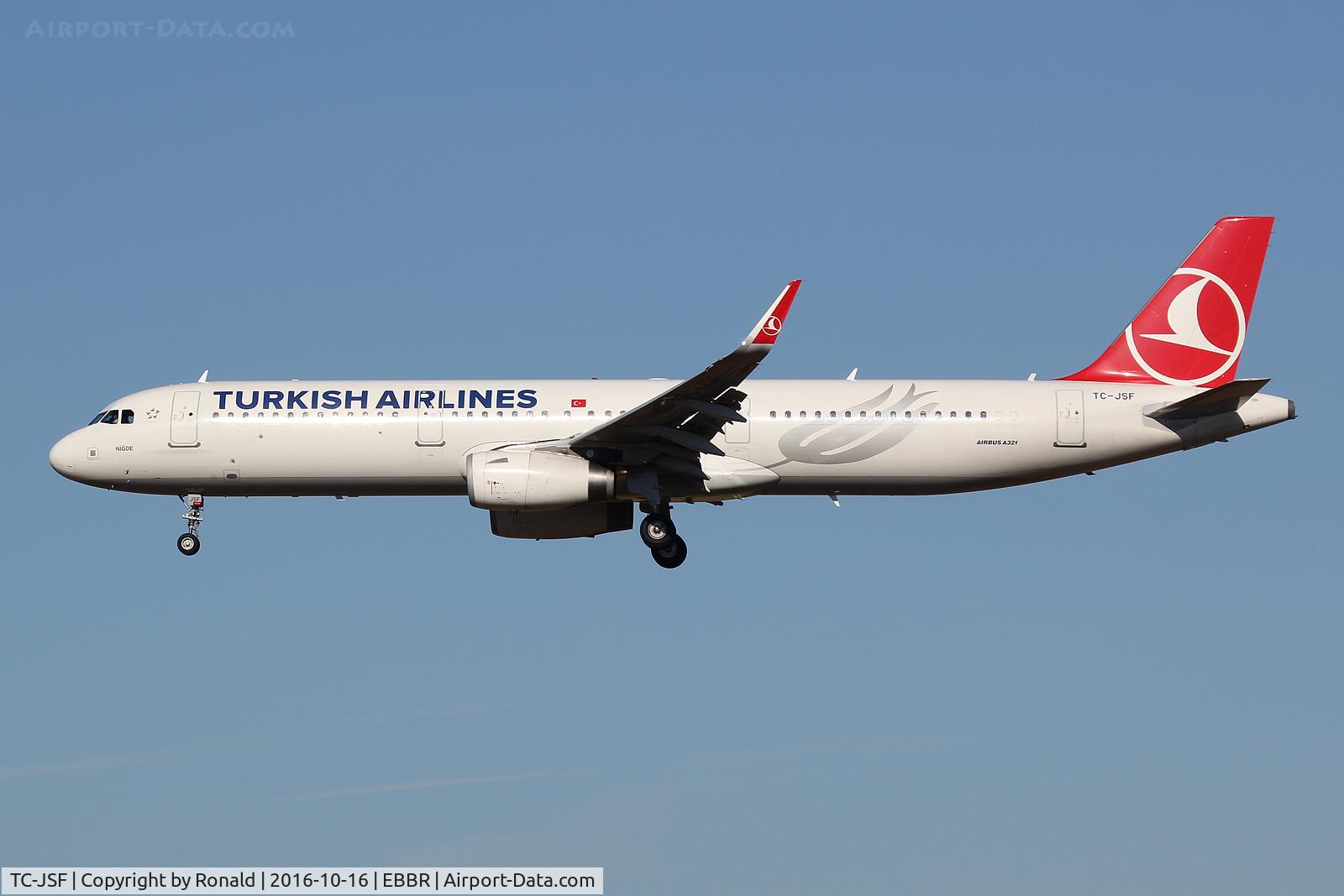 TC-JSF, 2013 Airbus A321-231 C/N 5465, at bru