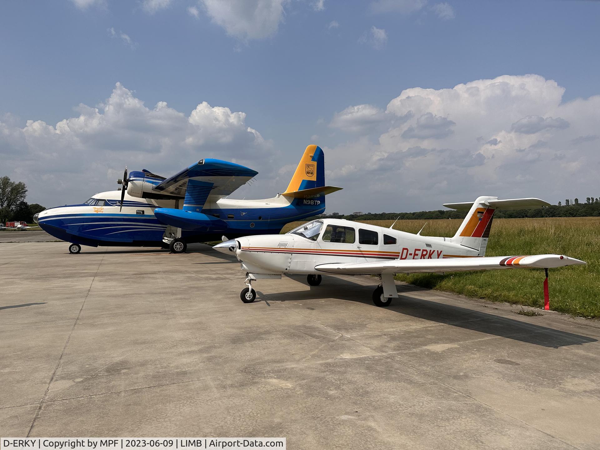 D-ERKY, 1980 Piper PA-28RT-201T Turbo Arrow IV Arrow IV C/N 28R-8031068, D-ERKY parked next to N98TP in Milan Bresso Airfield
