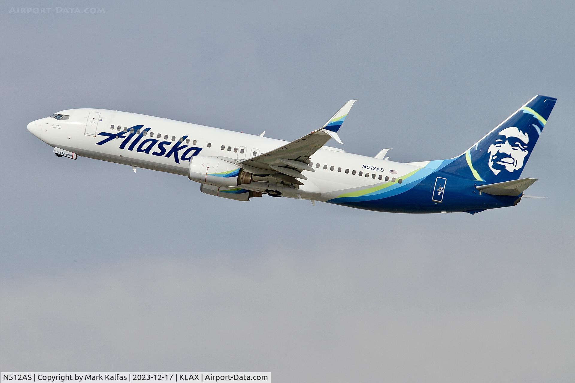 N512AS, 2008 Boeing 737-890 C/N 39043, B738 Alaska Airlines Boeing 737-800 N512AS ASA6 LAX-DCA