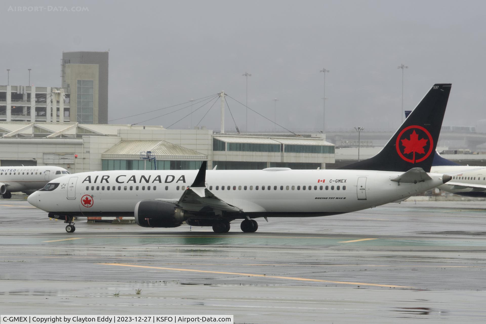 C-GMEX, 2021 Boeing 737-8 MAX C/N 61243, Runway 10 SFO 2023.