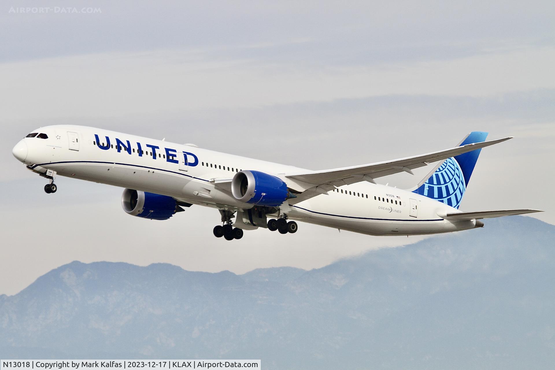 N13018, 2022 Boeing 787-10 Dreamliner C/N 66987, B78X United Airlines BOEING 787-10 Dreamliner N13018 UAL2614 LAX-EWR