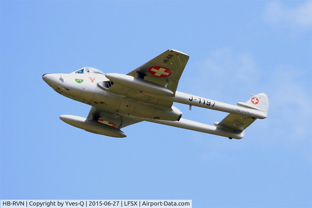 HB-RVN, 1952 De Havilland (FFA) Vampire FB.6 (DH-100) C/N 706, De Havilland (FFA) Vampire FB.6 (DH-100), On display, Luxeuil-Saint Sauveur Air Base 116 (LFSX)