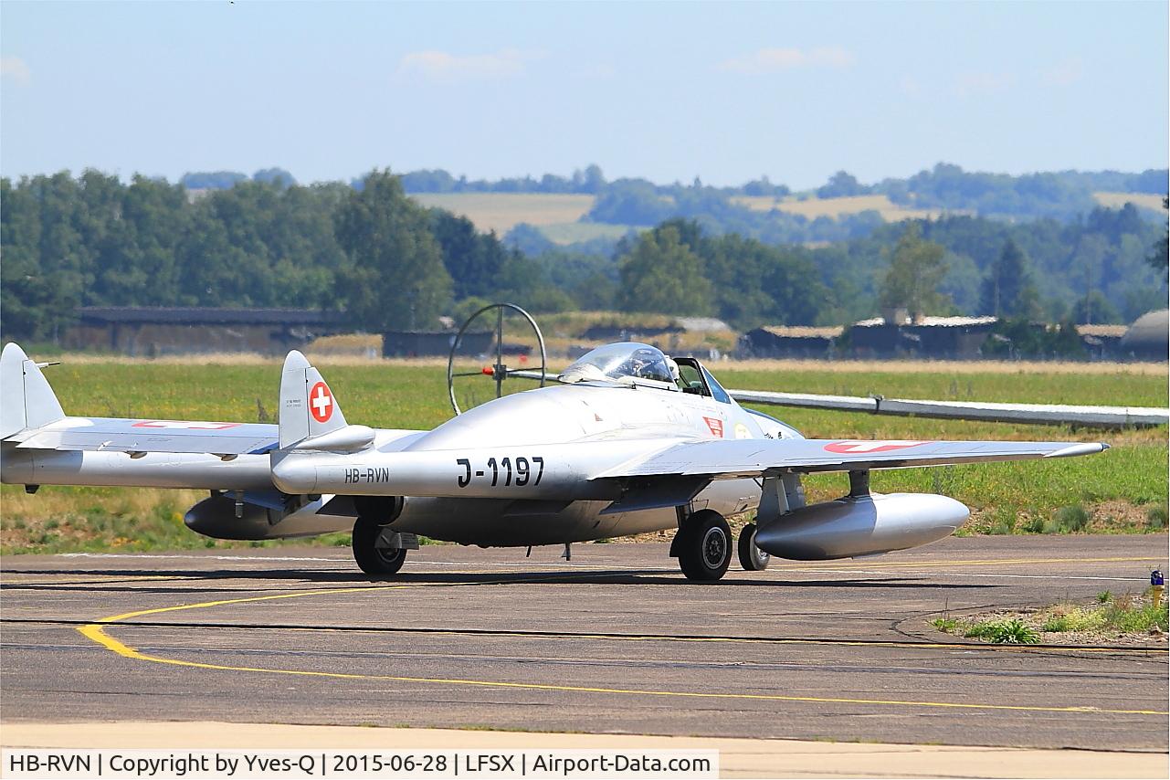 HB-RVN, 1952 De Havilland (FFA) Vampire FB.6 (DH-100) C/N 706, De Havilland (FFA) Vampire FB.6 (DH-100), Taxiing, Luxeuil-Saint Sauveur Air Base 116 (LFSX)