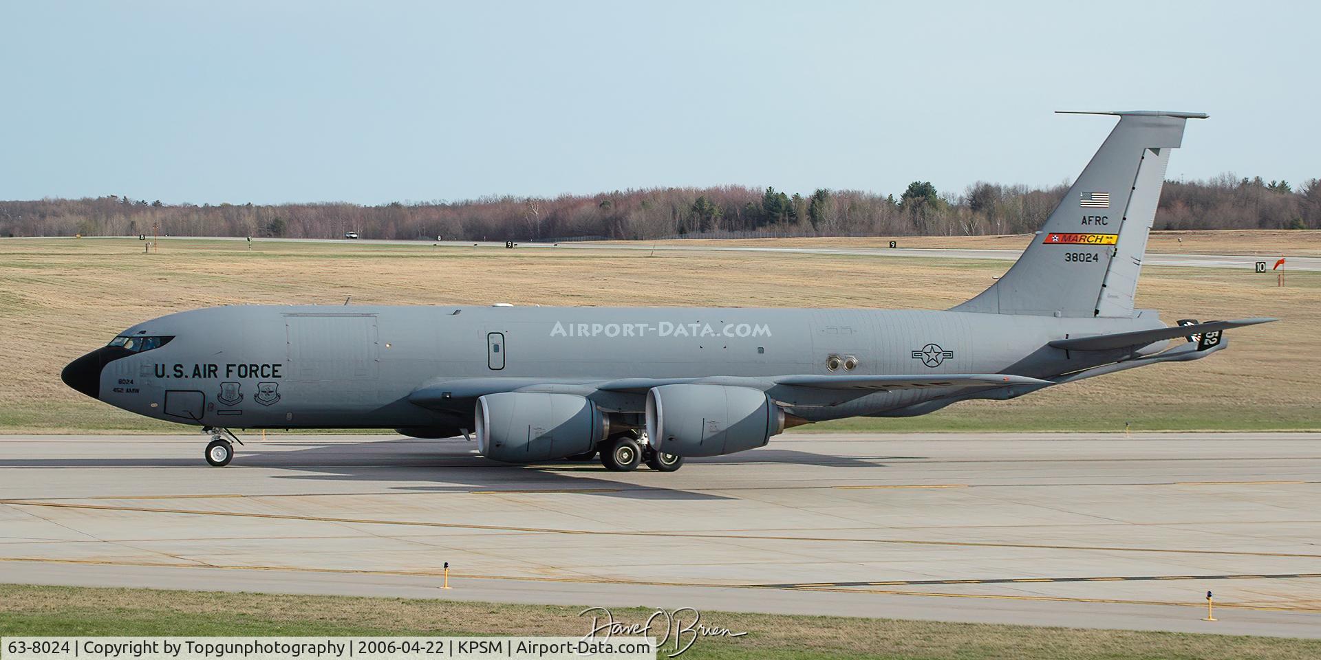 63-8024, 1963 Boeing KC-135R Stratotanker C/N 18641, GOLD51 rolling off the end of RW34