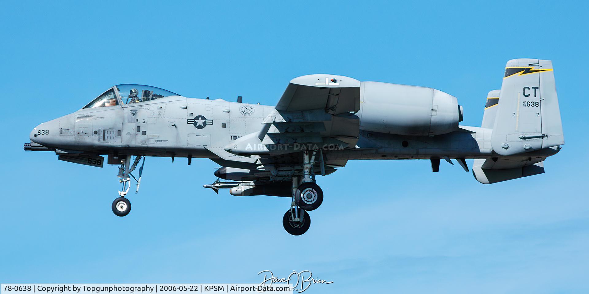 78-0638, 1979 Fairchild A-10C C/N A10-0258, YANKEE11 with the 103rd FW, CT ANG