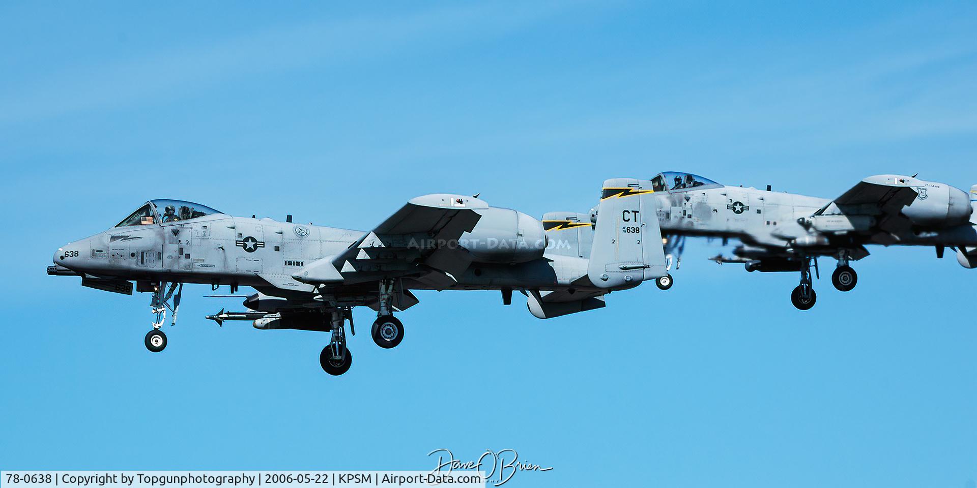 78-0638, 1979 Fairchild A-10C C/N A10-0258, YANKEE21 Flight lining up for RW34